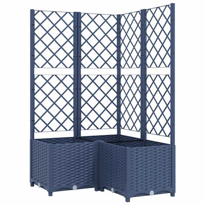 vidaXL Jardinière avec treillis gris-bleu 80x80x136 cm PP