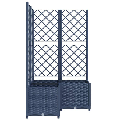 vidaXL Jardinière avec treillis gris-bleu 80x80x136 cm PP