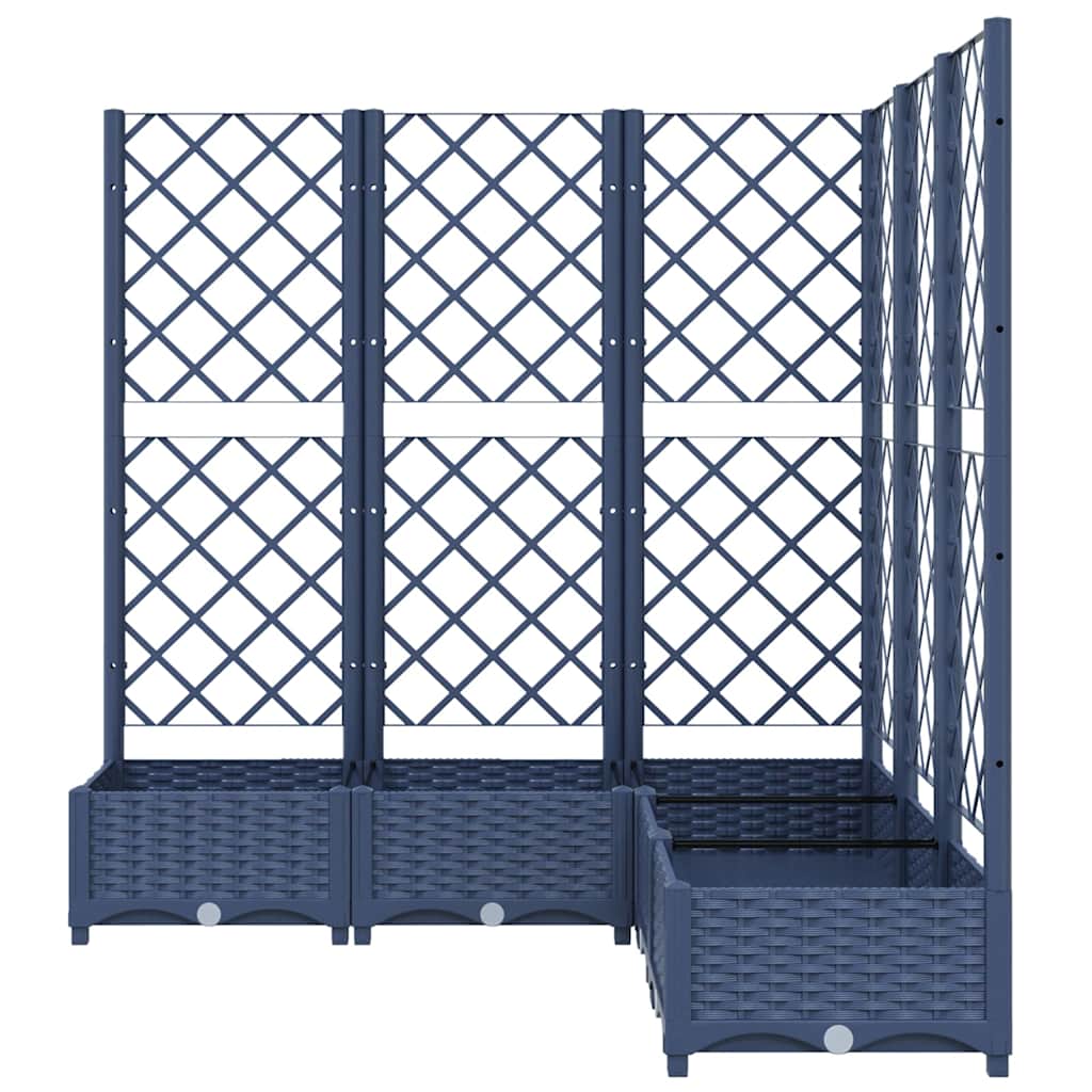 vidaXL Pflanzkübel mit Spalier Blaugrau 120x120x121,5 cm PP