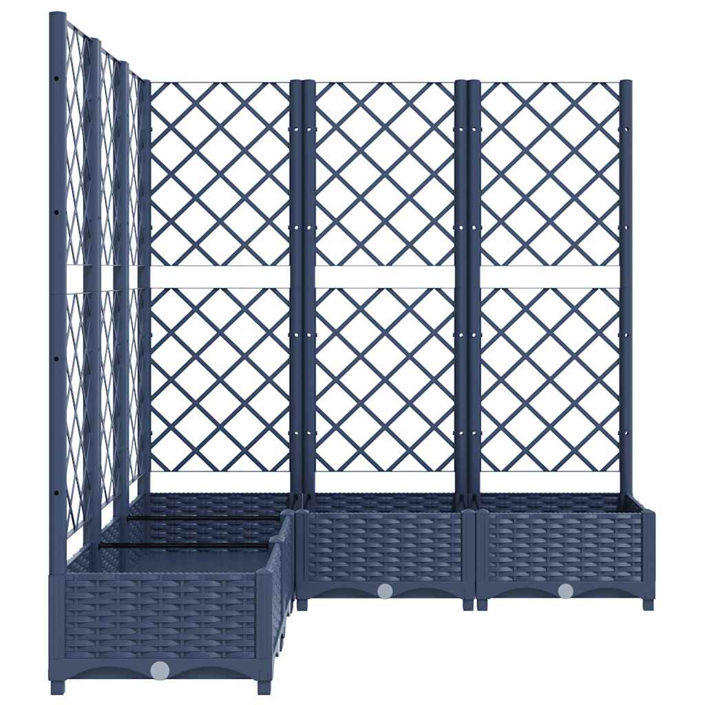 vidaXL Pflanzkübel mit Spalier Blaugrau 120x120x121,5 cm PP