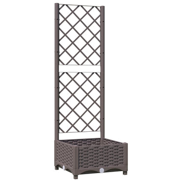 vidaXL Pflanzkübel mit Rankgitter Braun 40x40x121,5 cm PP