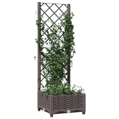 vidaXL Pflanzkübel mit Rankgitter Braun 40x40x121,5 cm PP