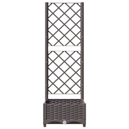 vidaXL Pflanzkübel mit Rankgitter Braun 40x40x121,5 cm PP