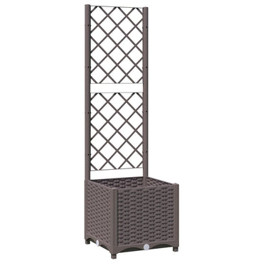 vidaXL Pflanzkübel mit Rankgitter Braun 40x40x136 cm PP