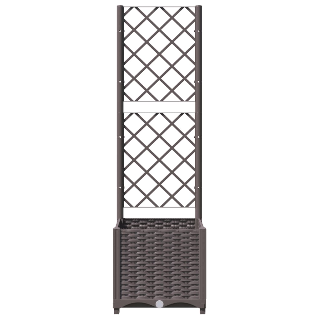 vidaXL Pflanzkübel mit Rankgitter Braun 40x40x136 cm PP