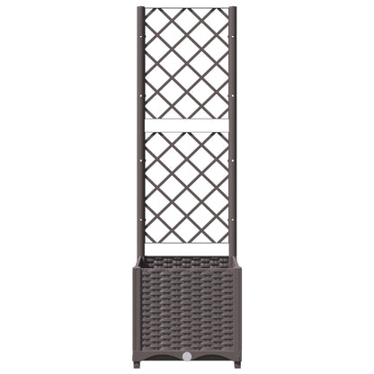 vidaXL Pflanzkübel mit Rankgitter Braun 40x40x136 cm PP