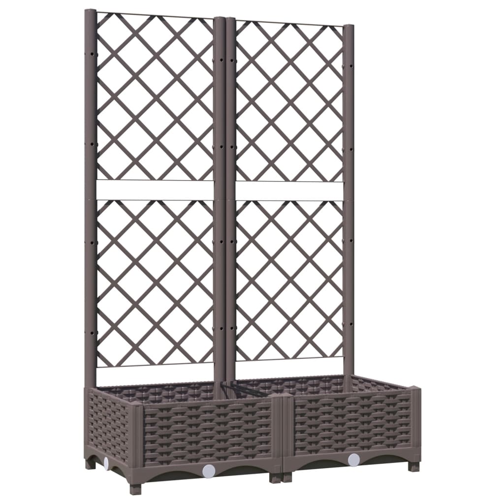 vidaXL Pflanzkübel mit Rankgitter Braun 80x40x121,5 cm PP