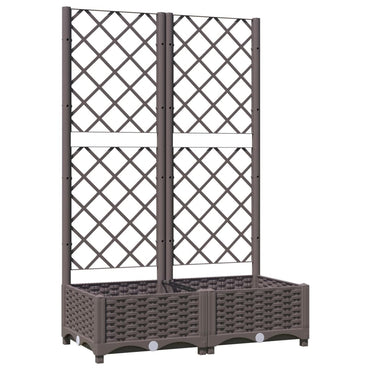 vidaXL Pflanzkübel mit Rankgitter Braun 80x40x121,5 cm PP