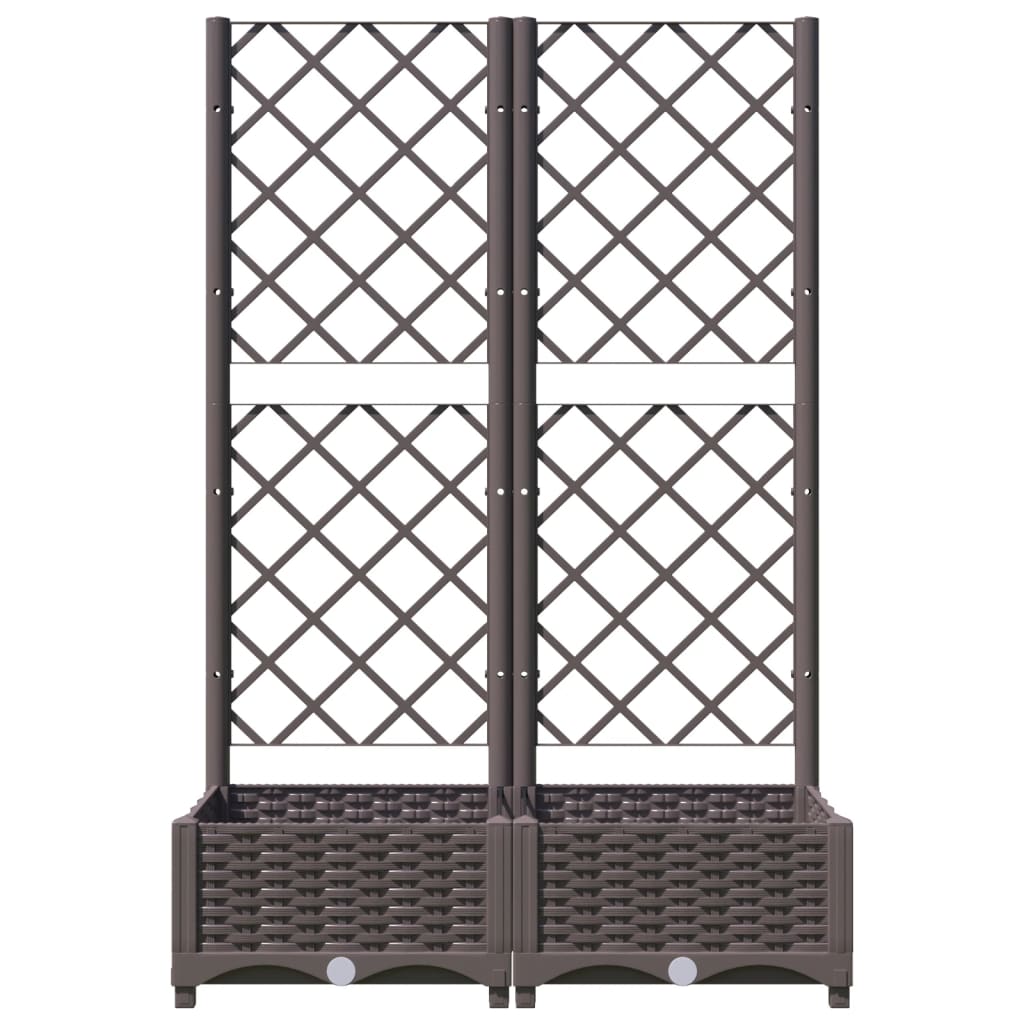 vidaXL Pflanzkübel mit Rankgitter Braun 80x40x121,5 cm PP