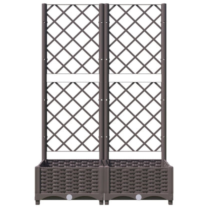 vidaXL Pflanzkübel mit Rankgitter Braun 80x40x121,5 cm PP
