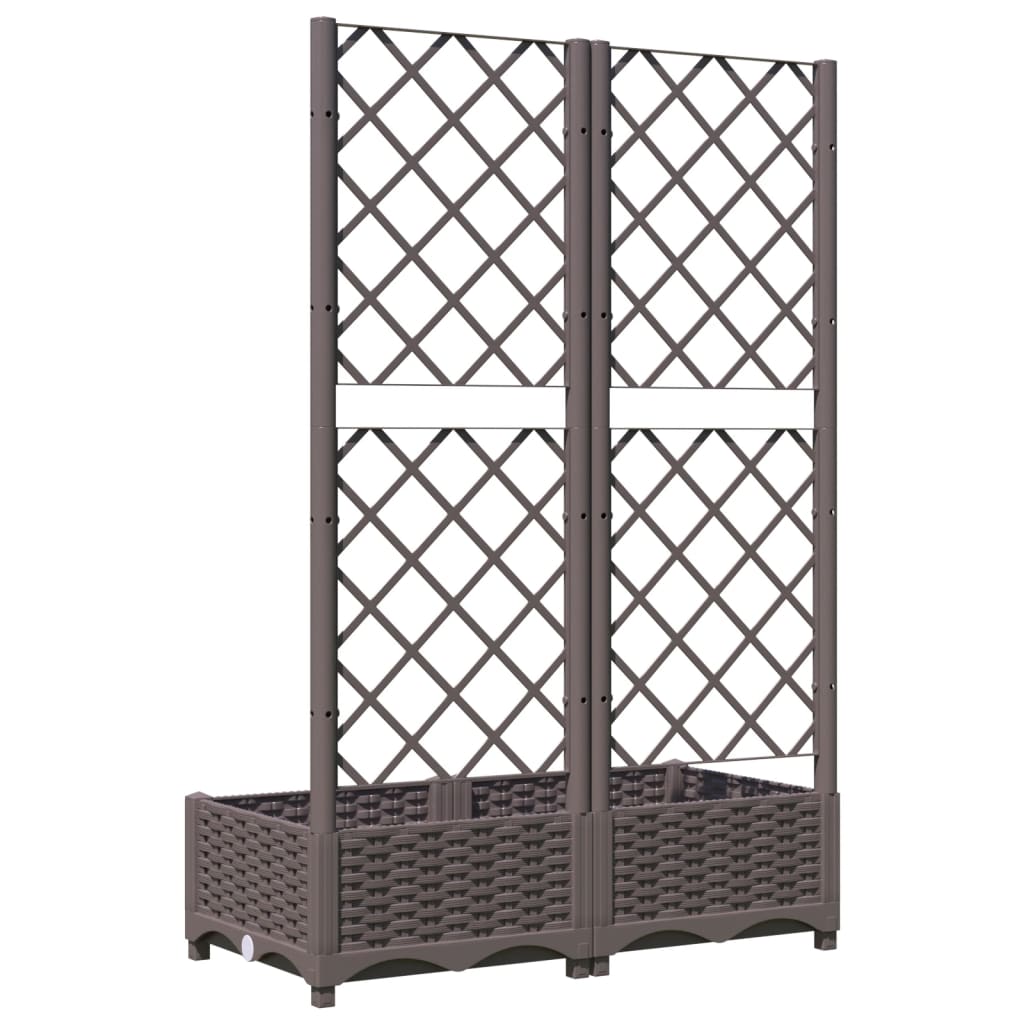 vidaXL Pflanzkübel mit Rankgitter Braun 80x40x121,5 cm PP