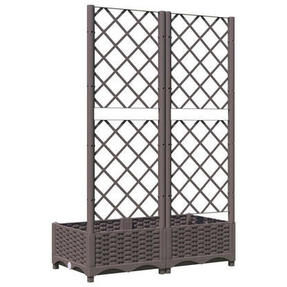 vidaXL Pflanzkübel mit Rankgitter Braun 80x40x121,5 cm PP