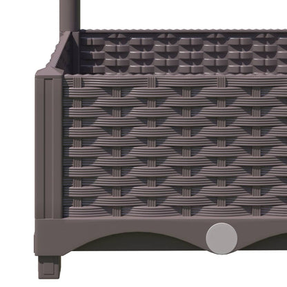 vidaXL Pflanzkübel mit Rankgitter Braun 80x40x121,5 cm PP