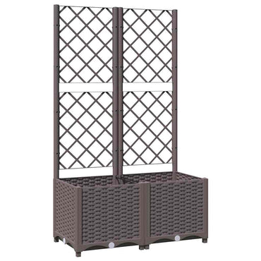 vidaXL Pflanzkübel mit Rankgitter Braun 80x40x136 cm PP
