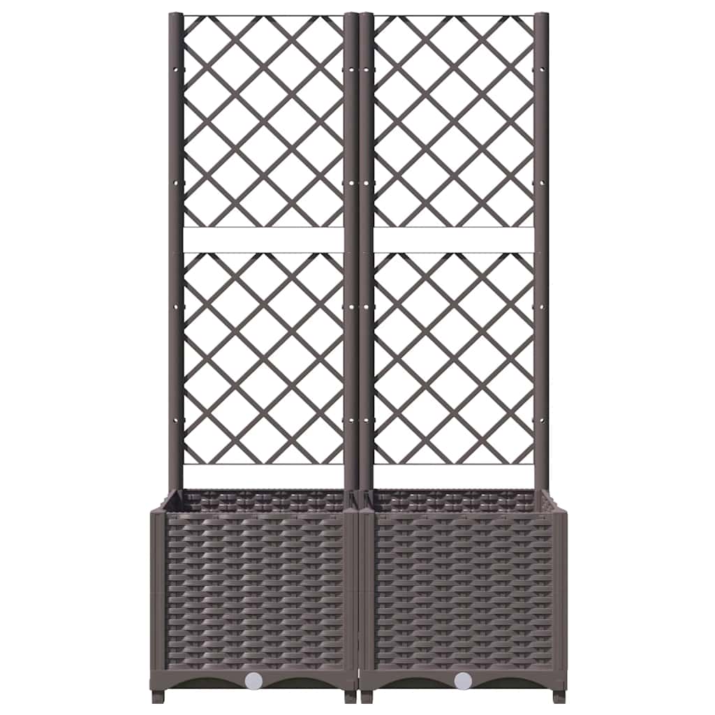 vidaXL Pflanzkübel mit Rankgitter Braun 80x40x136 cm PP