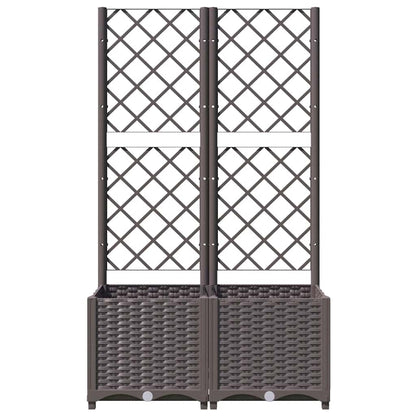 vidaXL Pflanzkübel mit Rankgitter Braun 80x40x136 cm PP