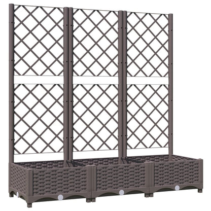 vidaXL Jardinière avec treillis Marron 120 x 40 x 121,5 cm PP