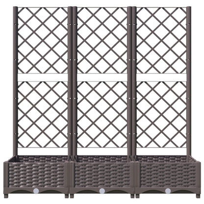 vidaXL Jardinière avec treillis Marron 120 x 40 x 121,5 cm PP