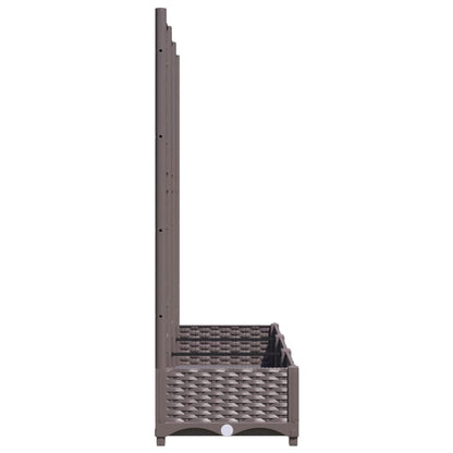 vidaXL Jardinière avec treillis Marron 120 x 40 x 121,5 cm PP