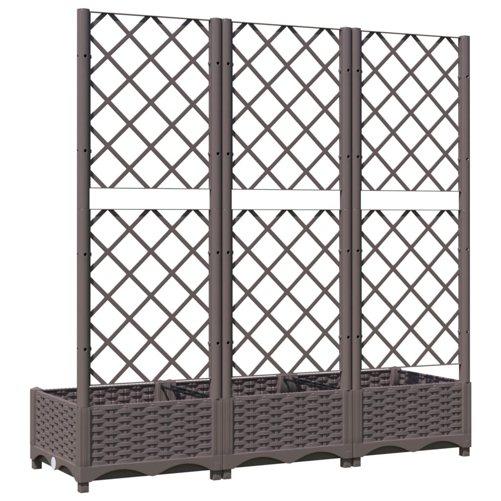 vidaXL Jardinière avec treillis Marron 120 x 40 x 121,5 cm PP