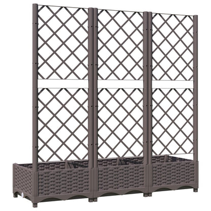 vidaXL Jardinière avec treillis Marron 120 x 40 x 121,5 cm PP
