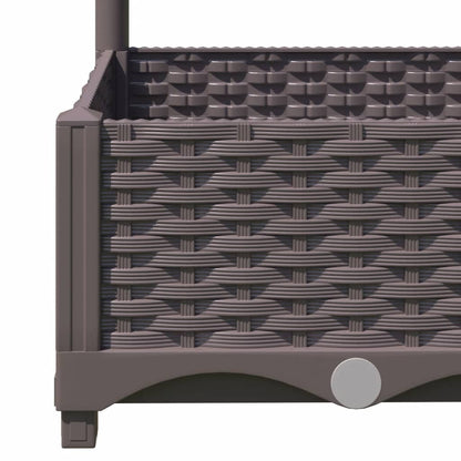 vidaXL Jardinière avec treillis Marron 120 x 40 x 121,5 cm PP