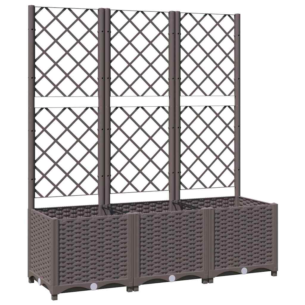 vidaXL Garten-Pflanzgefäß mit Spalier Braun 120 x 40 x 136 cm PP