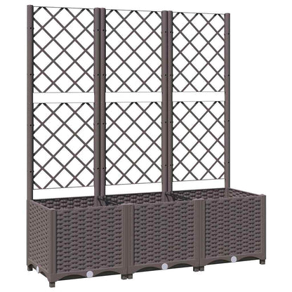 vidaXL Garten-Pflanzgefäß mit Spalier Braun 120 x 40 x 136 cm PP