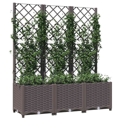 vidaXL Garten-Pflanzgefäß mit Spalier Braun 120 x 40 x 136 cm PP