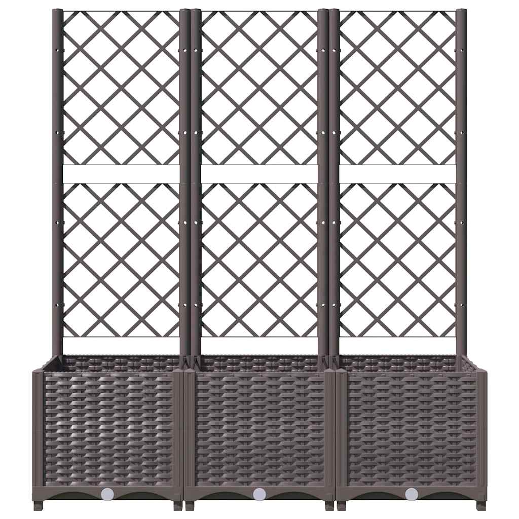 vidaXL Garten-Pflanzgefäß mit Spalier Braun 120 x 40 x 136 cm PP