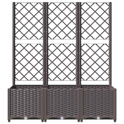 vidaXL Garten-Pflanzgefäß mit Spalier Braun 120 x 40 x 136 cm PP