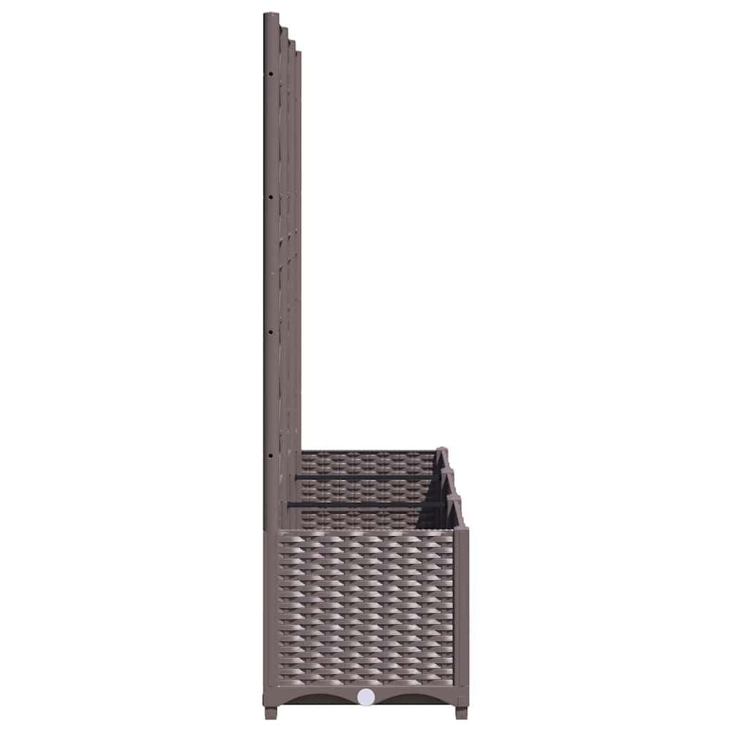 vidaXL Garten-Pflanzgefäß mit Spalier Braun 120 x 40 x 136 cm PP