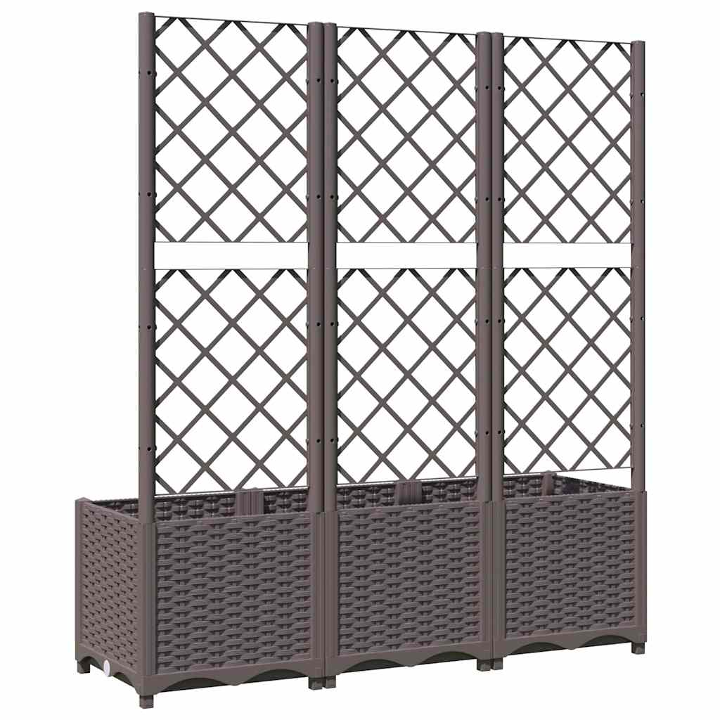 vidaXL Garten-Pflanzgefäß mit Spalier Braun 120 x 40 x 136 cm PP