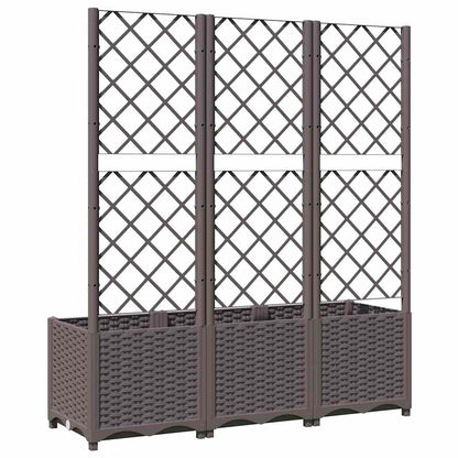 vidaXL Garten-Pflanzgefäß mit Spalier Braun 120 x 40 x 136 cm PP