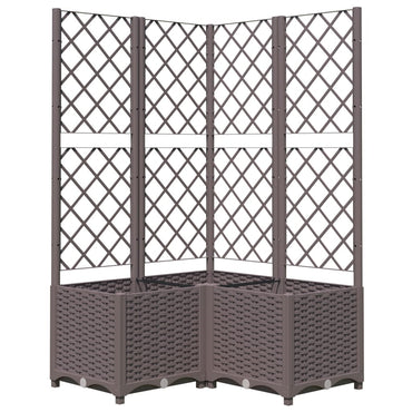 vidaXL Pflanzkübel mit Rankgitter Braun 80x80x136 cm PP