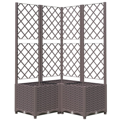 vidaXL Pflanzkübel mit Rankgitter Braun 80x80x136 cm PP