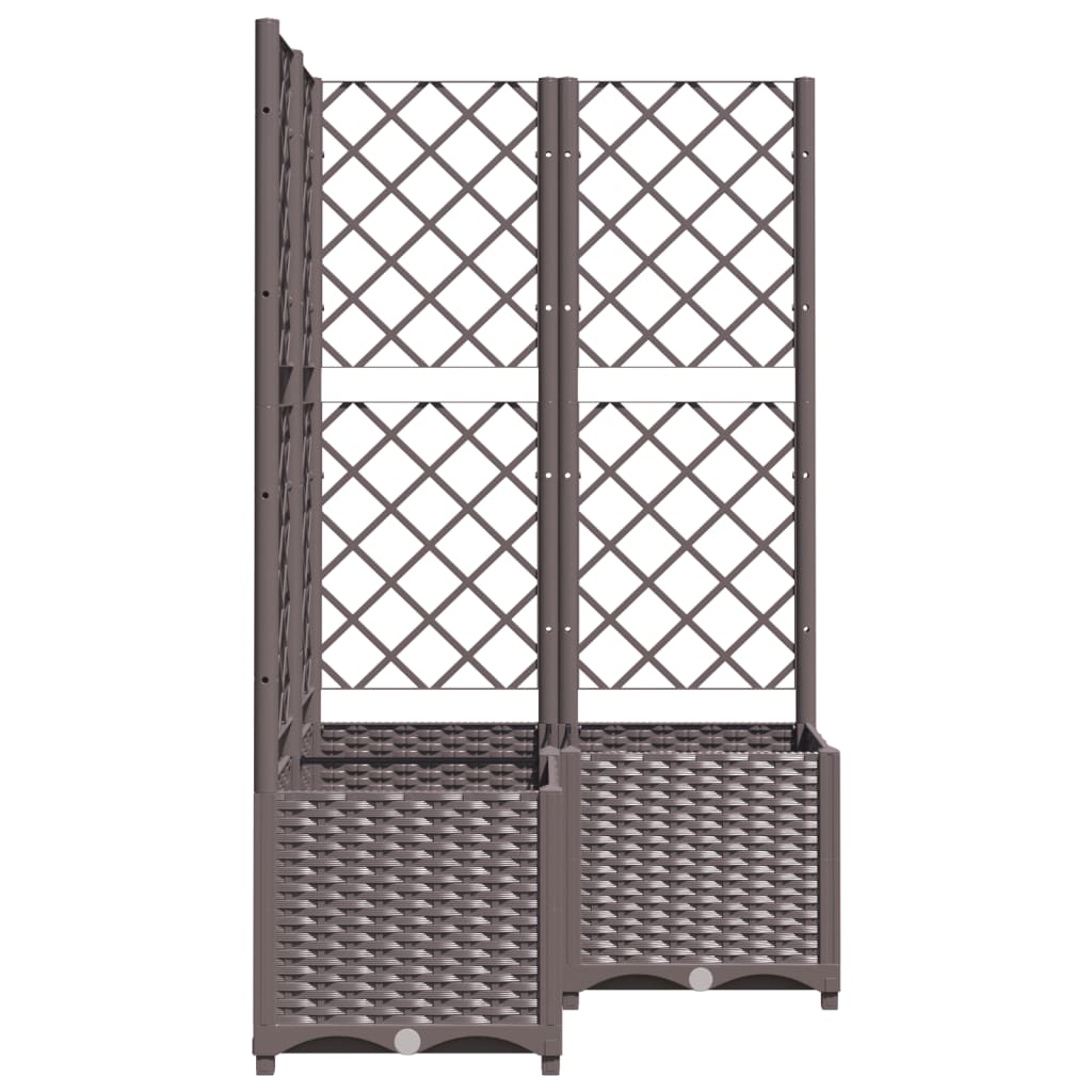 vidaXL Pflanzkübel mit Rankgitter Braun 80x80x136 cm PP