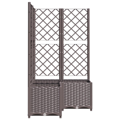 vidaXL Pflanzkübel mit Rankgitter Braun 80x80x136 cm PP