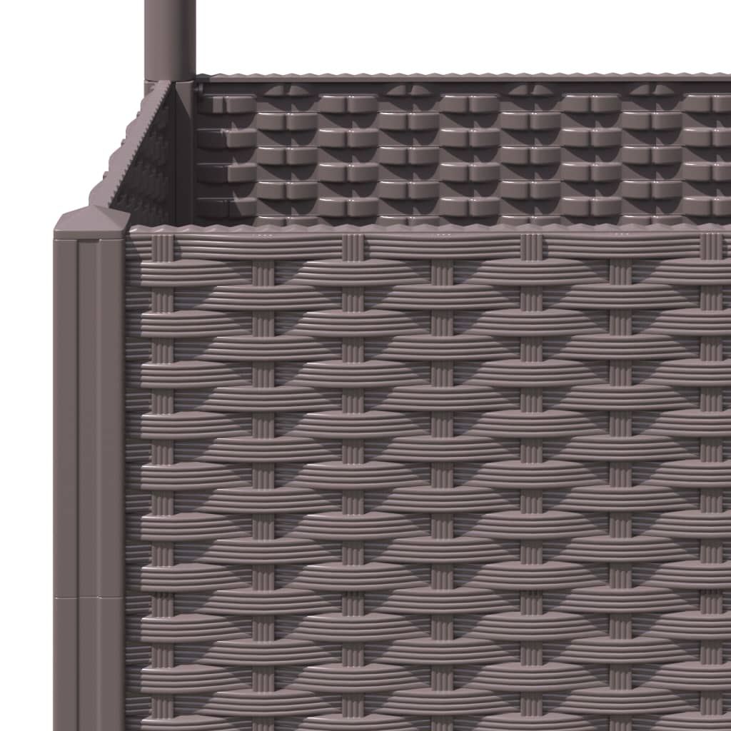 vidaXL Pflanzkübel mit Rankgitter Braun 80x80x136 cm PP