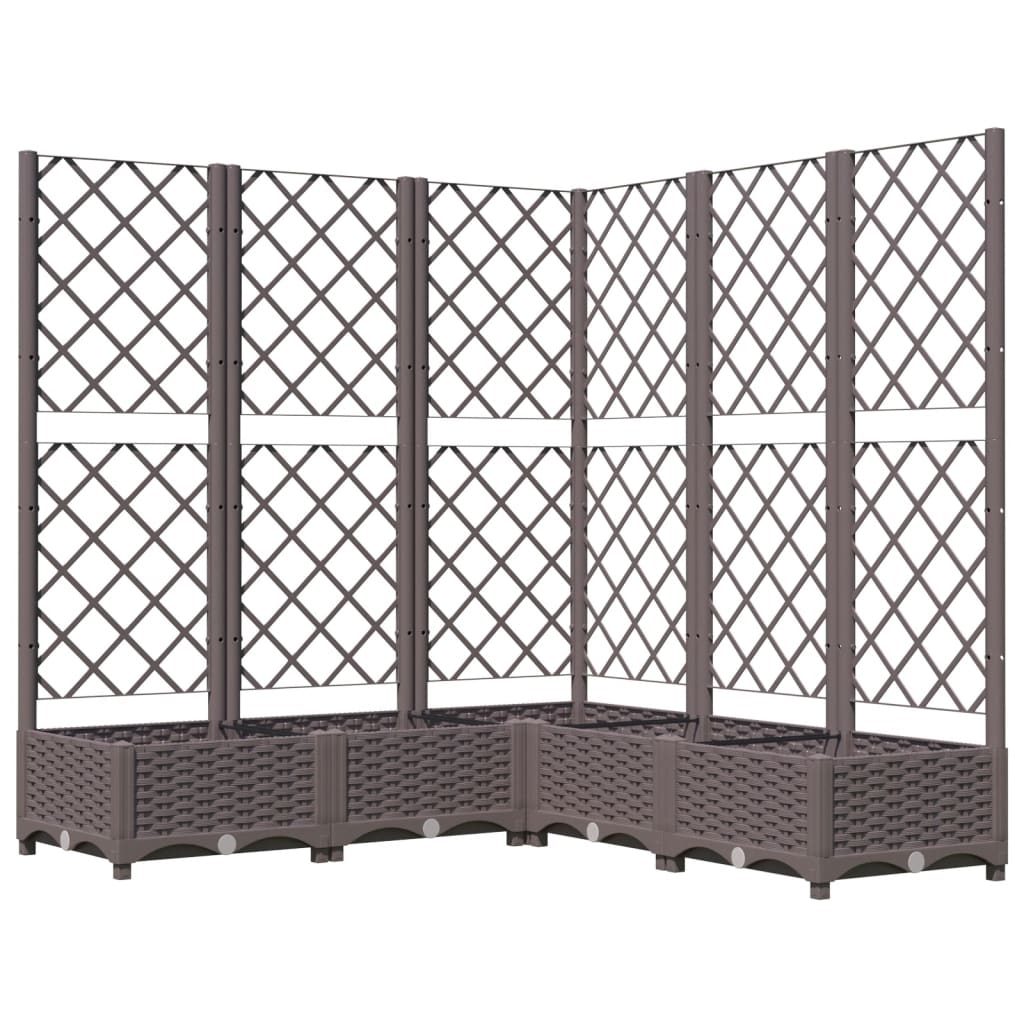 vidaXL Jardinière avec treillis marron 120x120x121,5 cm PP