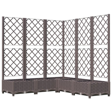vidaXL Jardinière avec treillis marron 120x120x121,5 cm PP