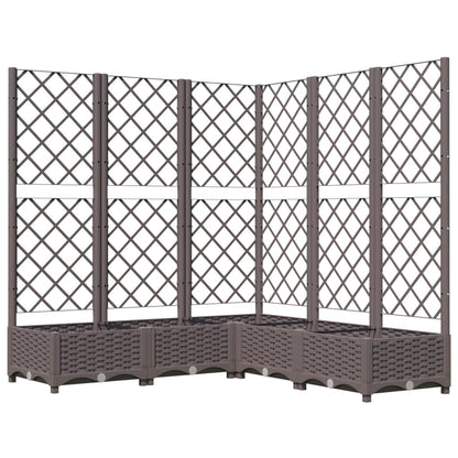 vidaXL Jardinière avec treillis marron 120x120x121,5 cm PP