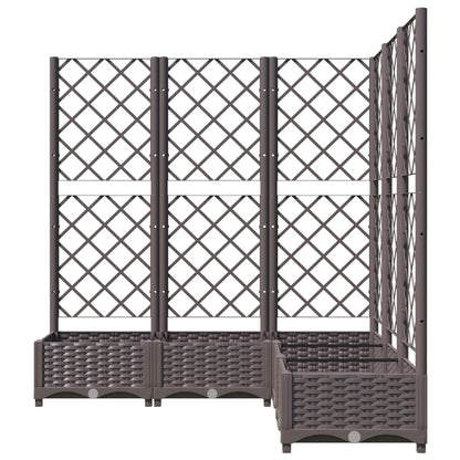vidaXL Jardinière avec treillis marron 120x120x121,5 cm PP