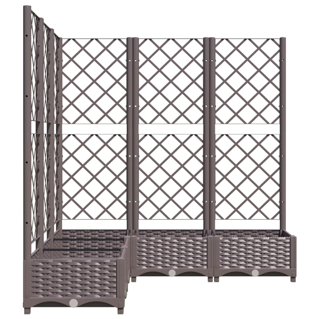 vidaXL Jardinière avec treillis marron 120x120x121,5 cm PP