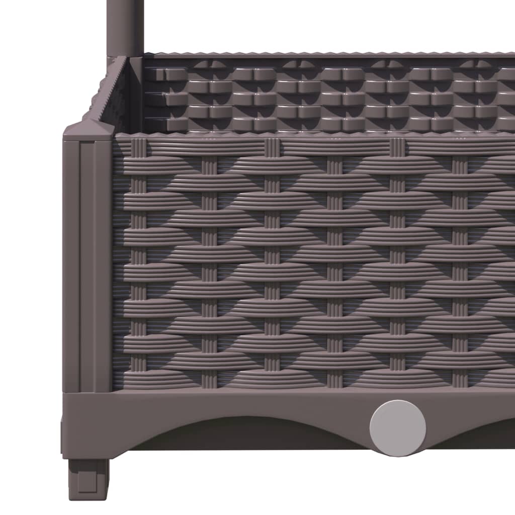 vidaXL Jardinière avec treillis marron 120x120x121,5 cm PP