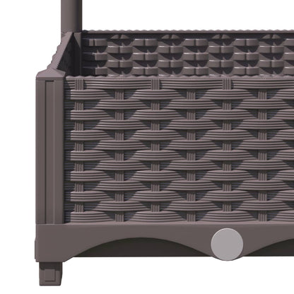 vidaXL Jardinière avec treillis marron 120x120x121,5 cm PP