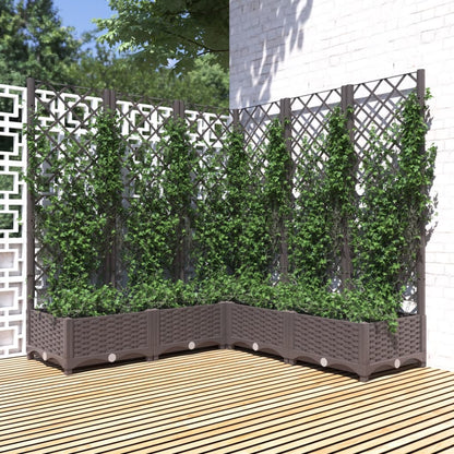 vidaXL Jardinière avec treillis marron 120x120x121,5 cm PP