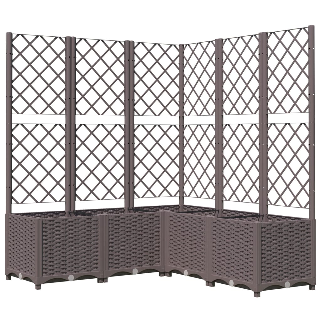 vidaXL Jardinière avec treillis marron 120x120x136 cm PP