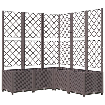 vidaXL Jardinière avec treillis marron 120x120x136 cm PP