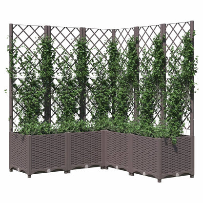 vidaXL Jardinière avec treillis marron 120x120x136 cm PP